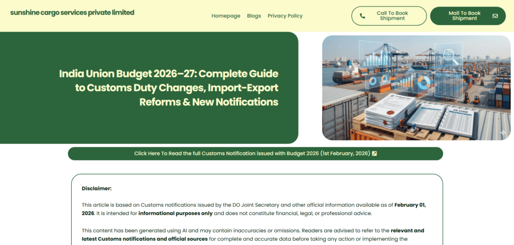 SEO Blog on Union Budget