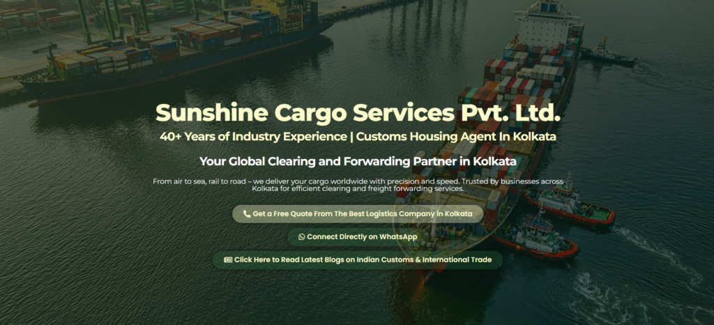 Sunshine Cargo Services - Logistic Website Designed by Akash Gupta
