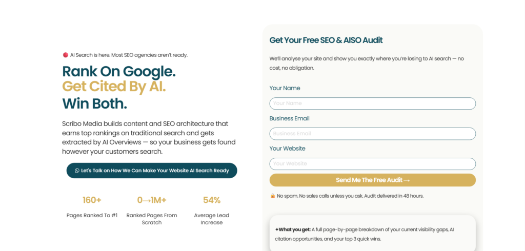Scribo Media Homepage Screenshot